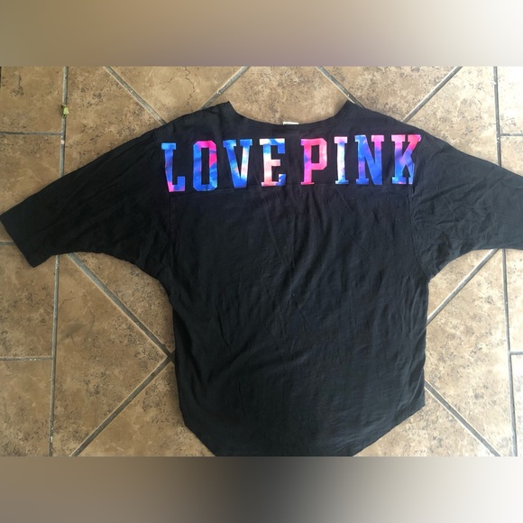 PINK by Victoria’s Secret Raimbow Colorful watercolor logo shirt - Picture 1 of 8
